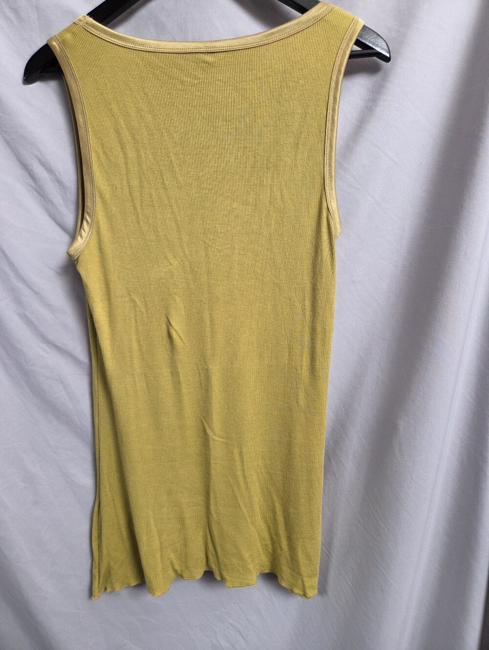 Yellow Women's Ribbed Tank Top - Picture 2 of 4